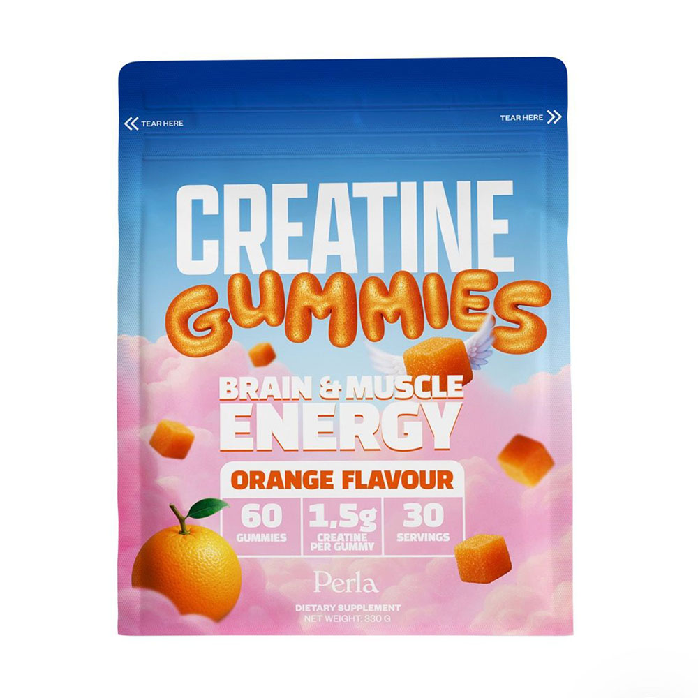 Креатин Perla Helsa Creatine Gummies зі смаком апельсина, 60 жувальних цукерок